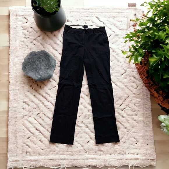 J. Crew Favorite Fit Women Black Trouser Pants Straight Leg Size 0 A1209 - Picture 3 of 9